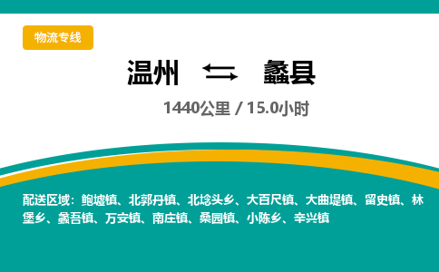 温州到蠡县物流专线