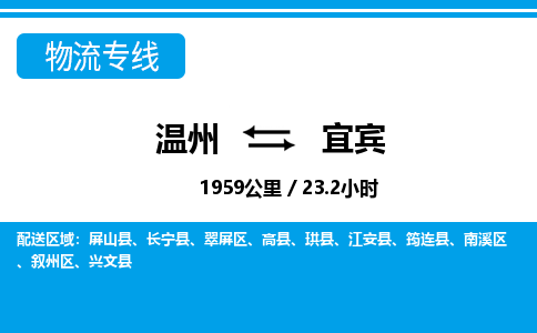 温州到宜宾翠屏区物流专线