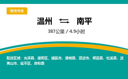 温州到南平建阳区物流专线
